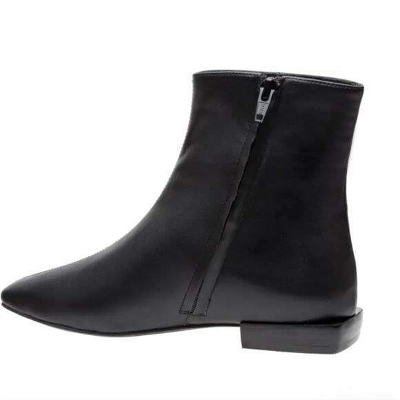New Linea Paolo Rad Bootie In Black leather zipper ankle boot low heel zip 4.5 - Picture 4 of 7